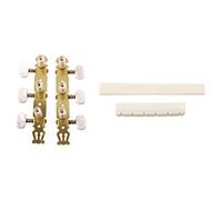 ALFAAL 1 Set Clásico Guitarra Tweys Pegs Machine Heads Tuner Con 6 Cuerdas Classical Guitar Bone Bridge Sillín Y Tuerca