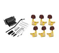ALFAAL 1 Set Electric Guitar Double Tremolo Bridge Con Guitarra Bloqueado Sintonizador Tuning Tuning Button