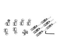 ALFAAL 1 Set Guitar Machine Heads Sintonizadores De Bloqueo Sintonización Tuning Key Pegs Sintonizadores Set & 1 Set Guitar Bridge String Saddles