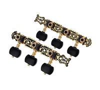 ALFAAL 1pair (izquierda + Derecha) Guitarra Clásica Tuning Key Gold/Negro Chapado PEG Tuner Machine Head (largo) Sintonizador De Cuerdas