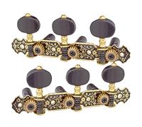 ALFAAL 2 PCS Gold & Negro Placa Cuerdas De Guitarra Clásica Tuning Pegs Teclas Tunners Instrumentos De Cuerda Musical
