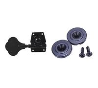 ALFAAL 2 retenedores de cuerda de bajo eléctrico dorado, color negro y 4 clavijas de afinación de guitarra
