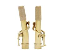 ALFAAL 2 Uds Cuello De Saxofón Soprano Saxo Recto Cuello Curvo Calidad Laca Dorada Latón 16,7 MM Accesorios De Piezas De Instrumentos