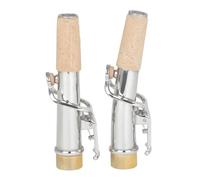 ALFAAL 2 Uds De Cuello De Saxofón Saxofón Soprano Cuello Recto Diámetro De Boca Curva Accesorios para Instrumentos De Viento De Madera Plateado