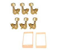 ALFAAL 2pcs Curved Humbucker Pickup Montaje Anillos + 3R3L Cabezas De La Máquina De La Máquina De Ajuste De Guitarra Para Lp Piezas De Guitarra Eléctrica