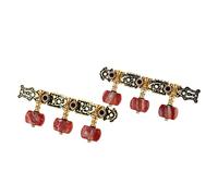ALFAAL 2pcs (Izquierda + Derecha) Clave de Ajuste de Guitarra clásica Cabezal de máquina de Tuner de Clavijas Doradas/Negras (Larga)