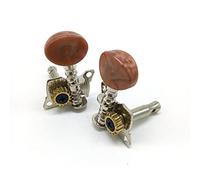 ALFAAL 2R2L Metal Ukulele Bloqueo Sintonizador Sintonizador De Guitarra Tuning Peg Cabeza con Clavijas De Cabeza Marrón