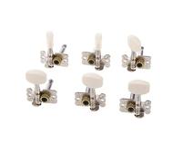 ALFAAL 3R + 3L Botón De Crema Guitarra Máquina Cabezales Tuning Tuning Pegs W Férulas Tornillos