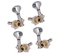 ALFAAL 4 PCS Ukulele Sintonizadores Tuning Pegs Keys Cabezas De La Máquina Abrir Engranaje 2R 2L (Color : Silver)