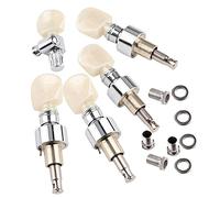 ALFAAL 5 Unids 5 Cuerdas De Reemplazo De Banjo Peg/Key Pearled Machine Head Botón Cuadrado Tuning Tuning Tunner Cabezas