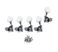 ALFAAL 5pcs 4L1R Vintage Open Bass Machine Heads Sintonizadores Tuning Pegs Keys Chrome Para 5 Cuerdas Guitarra Bajo