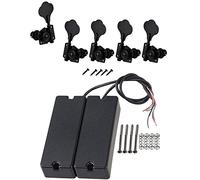 ALFAAL 5PCS Guitarra Tuning Keys Pegs Machine Heads Sintonizadores Negro 1L4R Con Paquete De Recogida De Guitarra De 5 Cuerdas