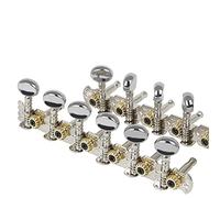 ALFAAL 6 + 6 Clavijas De Sintonización De Cuerdas De Guitarra Con Tornillos De Montaje Y Férulas De Acero Sintonizador De Máquinas Guitarras