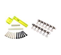 ALFAAL 6 Cuerdas De Tuerca De Guitarra Acústica Sillín Parte 12 Cadena Sintonización De Guitarra Tecla PEG Tuner Máquina Caínea Sintonizador TUNER