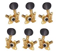 ALFAAL 6 PCS Derecha Izquierda Tuning Tuning Pegs Open Machine Heads Oval Button Gold Acústica Guitarra Folk