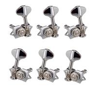ALFAAL 6 Piezas 3L 3R Clavijas De Afinación Abiertas Sintonizadores Cabezales De Máquina Para Piezas De Guitarra Eléctrica/Acústica (Color : Silver)