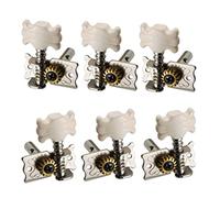 ALFAAL 6 Piezas De Aleación De Zinc Abra La Tuning Pegs Sintonizadores Cabezales De Máquina 3L 3R Para Piezas De Guitarra Eléctrica Plata
