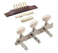 ALFAAL 6 piezas de pasadores de puente/sillín/tuerca puntos de abulón con 2 piezas de guitarra clásica acústica, clavijas de afinación, llaves, cabezales de máquina, afinadores