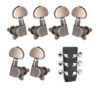 ALFAAL 6 Uds Clavijas De Afinación De Guitarra Cerradas, Afinadores De Cuerda, Cabezales De Máquina, Perillas, Teclas De Afinación Para Guitarra Acústica (Color : Bronze)