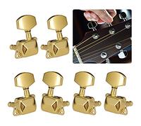ALFAAL 6 Uds Relación De Engranajes 1:15 Clavijas De Afinación De Guitarra Acústica Semicerradas Sintonizador Cabezales De Máquina Teclas De Afinación (Color : Gold)
