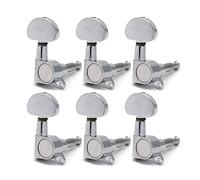 ALFAAL 6 Unids/Lotes Chrome Black Gold Guitar Sking Tuning Tuning Tweys Tweys Machine Heads Para La Guitarra Eléctrica Acústica (Color : Chrome 6R)