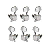 ALFAAL 6 Unids Sellada Guitarra Clavijas De Cuerdas Bloquear Sintonizadores Eléctrico Acústico Guitarra Sintonizador Máquina Cabezas Cabezas Perillas (Color : Silver)