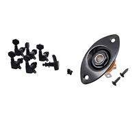 ALFAAL 6 Unids Sellado De Guitarra Sintonización Sintonización Sintonizador Sintonizadores Máquina Cabezales AMP 1 PCS Oval Indentado Guitarra Placa Socket