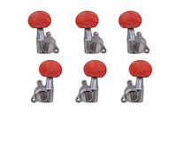 ALFAAL 6pcs 3L3R Partes de guitarra folclórica cromada clavijas de ajuste de guitarra cerrada