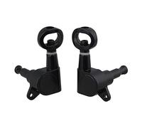 ALFAAL 6pcs 3L3R Partes de guitarra folclórica negra Hollow Full Full Closing Tuning Pegs