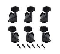 ALFAAL 6pcs 3l3r Sintonizadores De Bloqueo Guitarra Cadena Tuning Pegs Teclas Cabezas De La Máquina Negro Para Piezas De Guitarra Eléctrica