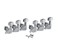 ALFAAL 6pcs 6l Máquina De Guitarra Eléctrica Cabezas De Sintonizador Tuning Teclas Pegs Chrome Para Guitarra Zurda