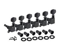 ALFAAL 6pcs 6l Sintonizadores Sellados Máquina De Guitarra Eléctrica Cabezales Tuning Keys Pegs Black Para Guitarra Zurda