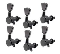 ALFAAL 6pcs 6r Sintonizadores De Guitarra Eléctrica Cabezas De La Máquina Tuning Pegs (Negro)