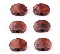 ALFAAL 6pcs Acrílico Tuning Clave Botones Perillas Peg Guitar Tunner Máquina Cabezales Reemplazo Marrón