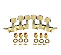 ALFAAL 6pcs Cabezas De La Máquina De Los Sintonizadores De Guitarra De Oro 3L3R Claves De Ajuste De Guitarra Acústica 1:15