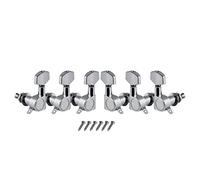 ALFAAL 6pcs Claves De Tono De Guitarra Acústica Sellados 3L3R Cabezas De La Máquina Sintonizadores De Plata