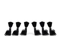 ALFAAL 6pcs Llaves De Clavijas De Sintonización De Guitarra 3L3R Cabezales De La Máquina Sintonizadores Negros Para Lp Piezas De Guitarra Eléctrica