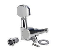 ALFAAL 6pcs Máquina De Guitarra Cromada Cabezas Afinadoras 3L3R Tweing Pegs Keys Botón Grande 1:15 Relación Engranaje