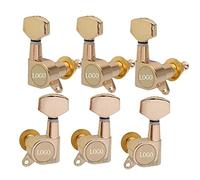 ALFAAL 6pcs Pegas De Sintonización De Guitarra Tunner Máquina Cabezas Tuning Peg Machine Head Chrome-Gold-Black (Color : Gold 3R3L)