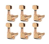 ALFAAL 6pcs Pegas De Sintonización De Guitarra Tunner Máquina Cabezas Tuning Peg Machine Head Chrome-Gold-Black (Color : Gold 6R)