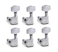 ALFAAL 6pcs Pegas De Sintonización De Guitarra Tunner Máquina Cabezas Tuning Peg Machine Head Chrome-Gold-Black (Color : Big Peg Chrome 6L)