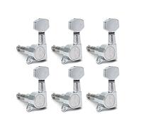 ALFAAL 6pcs Pegas De Sintonización De Guitarra Tunner Máquina Cabezas Tuning Peg Machine Head Chrome-Gold-Black (Color : Chrome 6L)