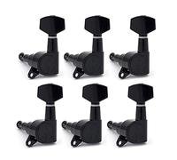 ALFAAL 6pcs Pegas De Sintonización De Guitarra Tunner Máquina Cabezas Tuning Peg Machine Head Chrome-Gold-Black (Color : Black 6L)