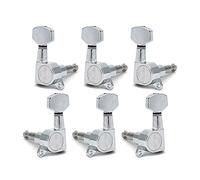 ALFAAL 6pcs Pegas De Sintonización De Guitarra Tunner Máquina Cabezas Tuning Peg Machine Head Chrome-Gold-Black (Color : Chrome 3R3L)