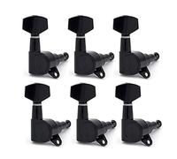 ALFAAL 6pcs Pegas De Sintonización De Guitarra Tunner Máquina Cabezas Tuning Peg Machine Head Chrome-Gold-Black (Color : Black 6R)