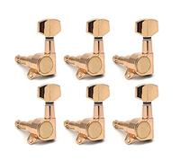 ALFAAL 6pcs Pegas De Sintonización De Guitarra Tunner Máquina Cabezas Tuning Peg Machine Head Chrome-Gold-Black (Color : Gold 6L)