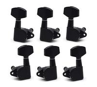 ALFAAL 6pcs Pegas De Sintonización De Guitarra Tunner Máquina Cabezas Tuning Peg Machine Head Chrome-Gold-Black (Color : Big Peg Black 3R3L)