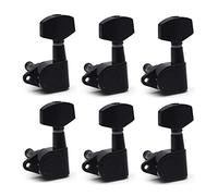 ALFAAL 6pcs Pegas De Sintonización De Guitarra Tunner Máquina Cabezas Tuning Peg Machine Head Chrome-Gold-Black (Color : Big Peg Black 6L)