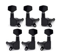 ALFAAL 6pcs Pegas De Sintonización De Guitarra Tunner Máquina Cabezas Tuning Peg Machine Head Chrome-Gold-Black (Color : Black 3R3L)
