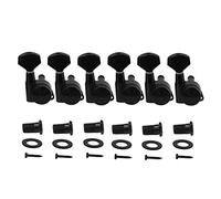 ALFAAL 6pcs / Set Sintonizadores De Bloqueo De La Máquina De Guitarra Eléctrica Cabezas De Bloqueo De Bloqueo De Cadena De Clavijas 6r / 6l Relación Engranaje 1:19 (Color : Black 6R)